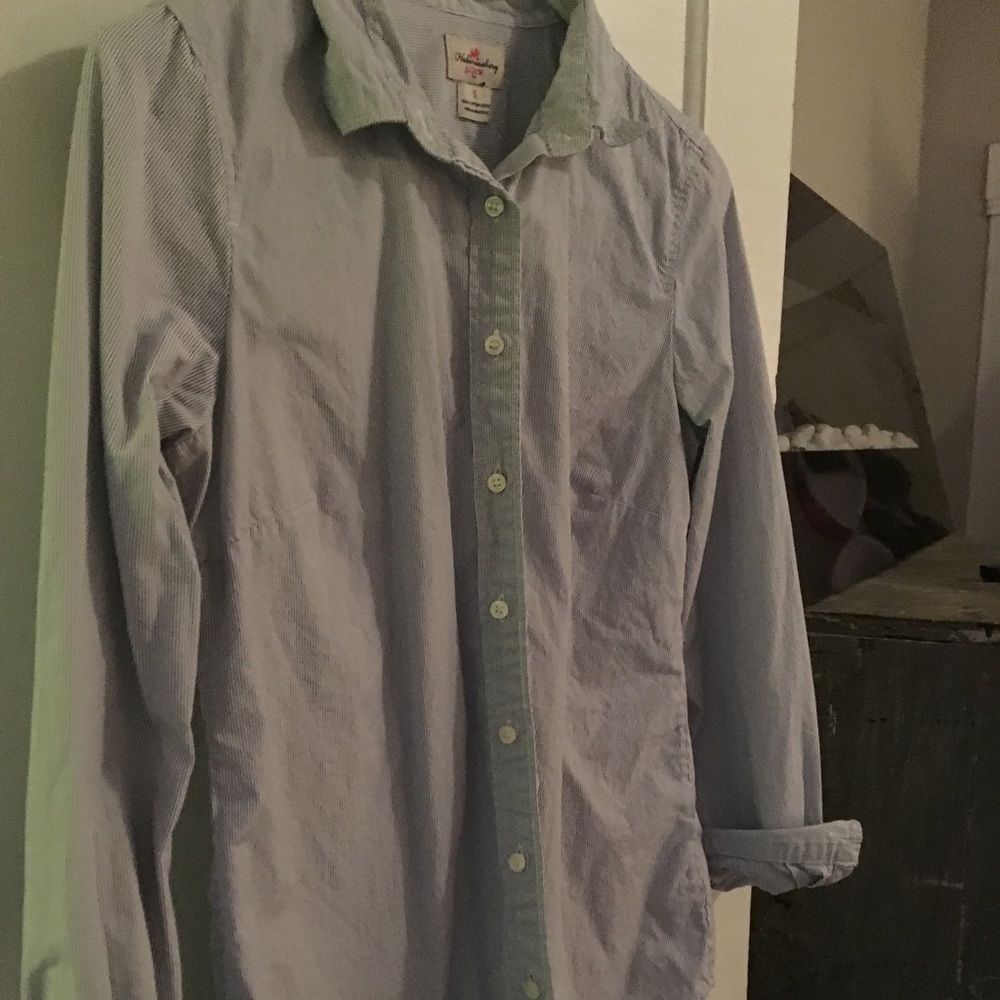 Blue striped Haberdashery J. Crew collared shirt